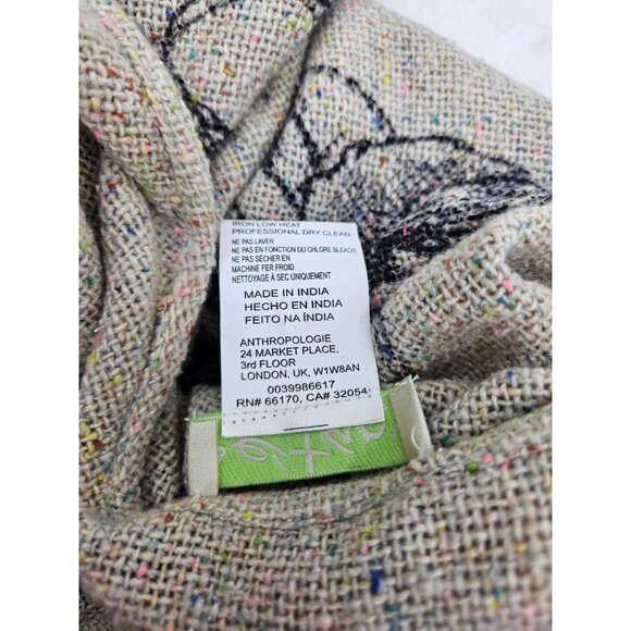 Anthropologie Petanu Floral Applique Kimono One Size Cashmere Wool Silk Sweater - Picture 7 of 7